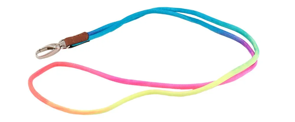 Colourful Tubular Lanyard with PU - Style 2 - Thumbnail 2