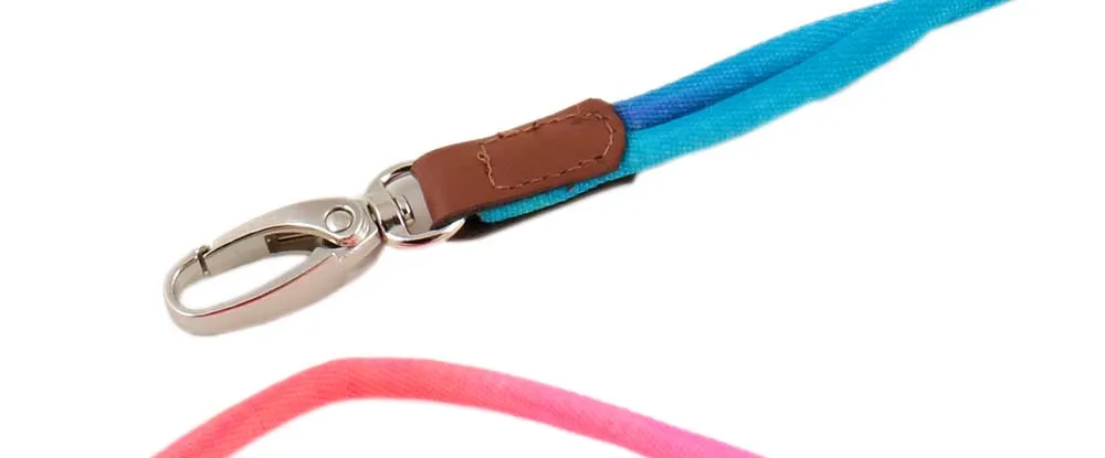 Colourful Tubular Lanyard with PU - Style 2 - Thumbnail 3